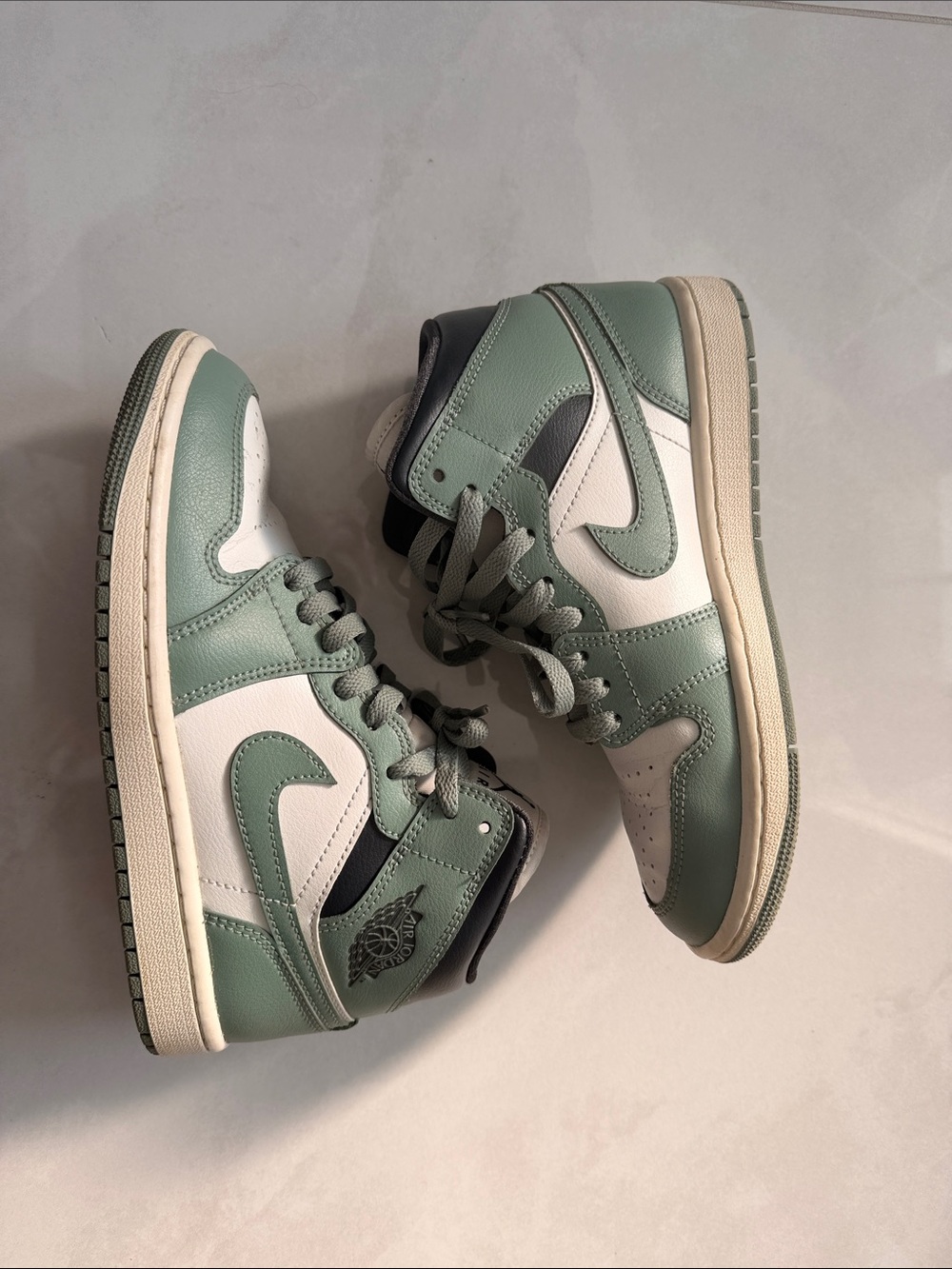 Nike Air Jordan 1 Mid Sage Green and White